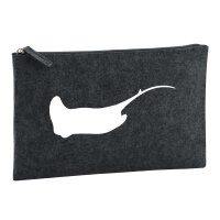 Kulturbeutel Rochen Silhouette 1 Liter Filz Charcoal...