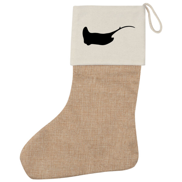 Weihnachtsstrumpf Rochen Silhouette Beige