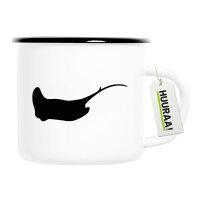 Emaille Tasse Rochen Silhouette 300ml Vintage Emaille Becher