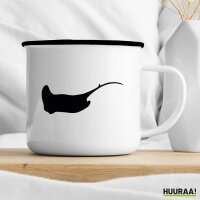 Emaille Tasse Rochen Silhouette 300ml Vintage Emaille Becher