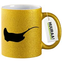 Glitzertasse Rochen Silhouette 330ml