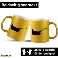 Glitzertasse Rochen Silhouette 330ml