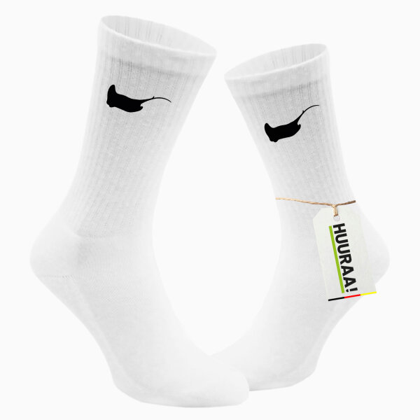 Socken Rochen Silhouette Größe 37/46 White Motiv Tennissocken