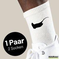 Socken Rochen Silhouette Größe 37/46 White Motiv Tennissocken