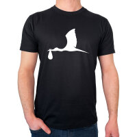 Herren T-Shirt Klapperstorch mit Baby Silhouette...