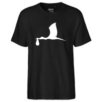 Herren T-Shirt Klapperstorch mit Baby Silhouette...