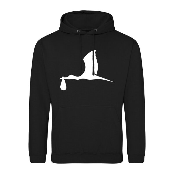 Unisex Hoodie Klapperstorch mit Baby Silhouette Größe S-3XL