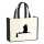 Jutetasche Klapperstorch mit Baby Silhouette 21 Liter Black