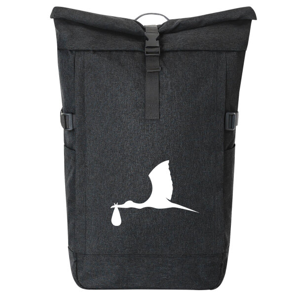 Kurierrucksack Klapperstorch mit Baby Silhouette 30-44 Liter Black Melange