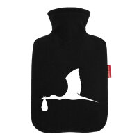 Wärmflasche Klapperstorch mit Baby Silhouette