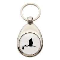 Schlüsselanhänger Klapperstorch mit Baby...