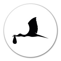 Aufkleber Klapperstorch mit Baby Silhouette 10cm Sticker