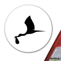 Aufkleber Klapperstorch mit Baby Silhouette 10cm Sticker