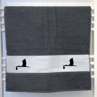 Handtuch Klapperstorch mit Baby Silhouette 50x100cm