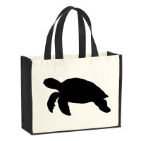 Jutetasche Schildkröte Silhouette 21 Liter Black