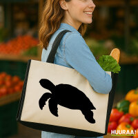 Jutetasche Schildkröte Silhouette 21 Liter Black