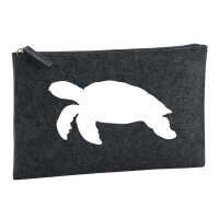 Kulturbeutel Schildkröte Silhouette 1 Liter Filz...