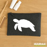 Kulturbeutel Schildkröte Silhouette 1 Liter Filz...
