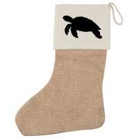 Weihnachtsstrumpf Schildkröte Silhouette Beige