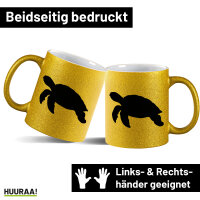Glitzertasse Schildkröte Silhouette 330ml