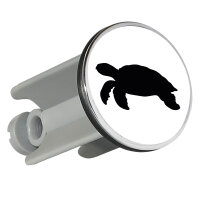 Waschbeckenstöpsel Schildkröte Silhouette 4cm Abflussstopfen
