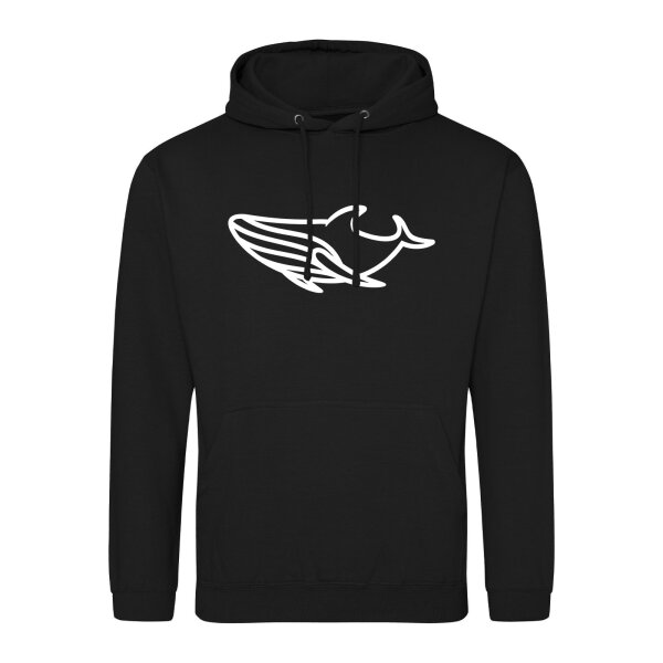 Unisex Hoodie Blauwal Silhouette Größe S-3XL