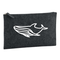 Kulturbeutel Blauwal Silhouette 1 Liter Filz Charcoal...