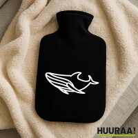 Wärmflasche Blauwal Silhouette