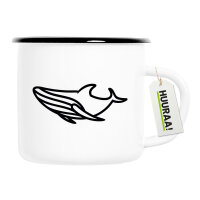 Emaille Tasse Blauwal Silhouette 300ml Vintage Emaille Becher