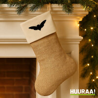 Weihnachtsstrumpf Motte Silhouette Beige