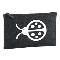 Kulturbeutel Marienkäfer Silhouette 1 Liter Filz Charcoal Kosmetiktasche