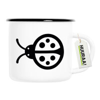 Emaille Tasse Marienkäfer Silhouette 300ml Vintage Emaille Becher