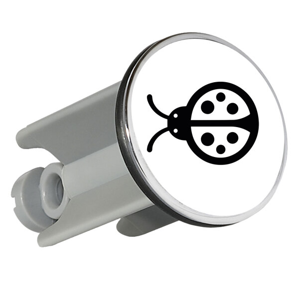 Waschbeckenstöpsel Marienkäfer Silhouette 4cm Abflussstopfen