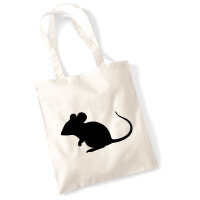 Jutebeutel Maus Silhouette 10 Liter