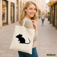 Jutebeutel Maus Silhouette 10 Liter