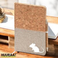 Notizbuch Maus Silhouette 80 Blatt inkl. Kugelschreiber