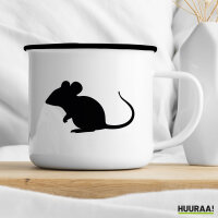 Emaille Tasse Maus Silhouette 300ml Vintage Emaille Becher