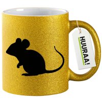 Glitzertasse Maus Silhouette 330ml