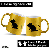 Glitzertasse Maus Silhouette 330ml