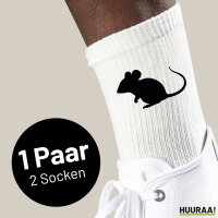 Socken Maus Silhouette Größe 37/46 White Motiv...