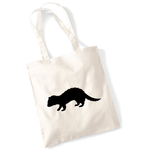 Jutebeutel Frettchen Silhouette 10 Liter