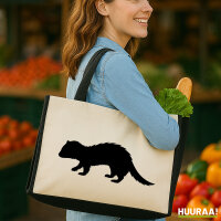 Jutetasche Frettchen Silhouette 21 Liter Black