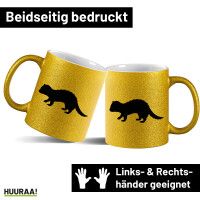 Glitzertasse Frettchen Silhouette 330ml