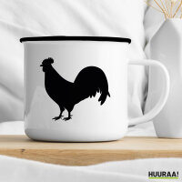 Emaille Tasse Hahn Silhouette 300ml Vintage Emaille Becher