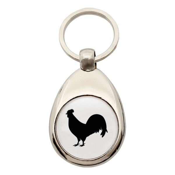 Schlüsselanhänger Hahn Silhouette