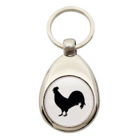 Schlüsselanhänger Hahn Silhouette