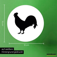 Aufkleber Hahn Silhouette 10cm Sticker