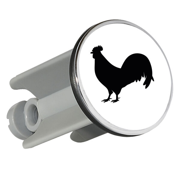 Waschbeckenstöpsel Hahn Silhouette 4cm Abflussstopfen