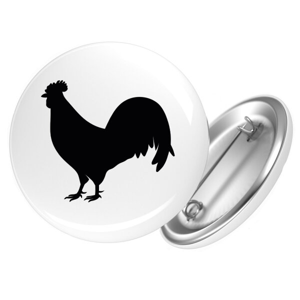 Button Hahn Silhouette Anstecker
