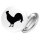 Button Hahn Silhouette Anstecker